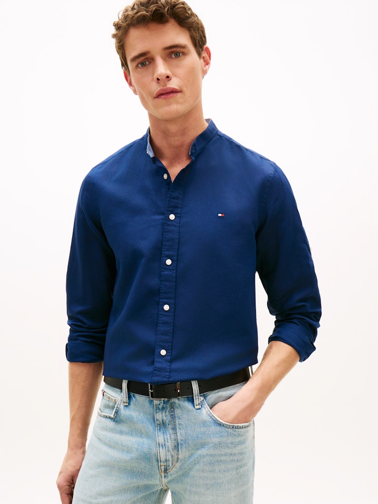 LI BLEND STAND COLLAR SHIRT
