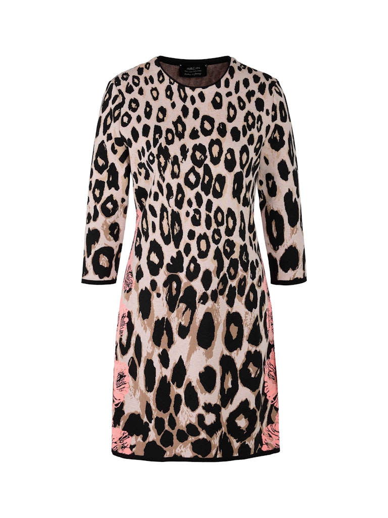 Florales Leo-Print Kleid Knitted in Germany