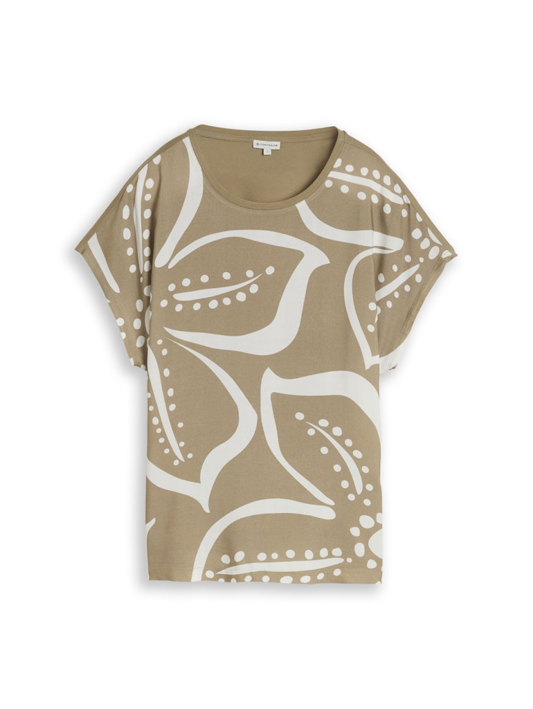 T-Shirt im Material-Mix