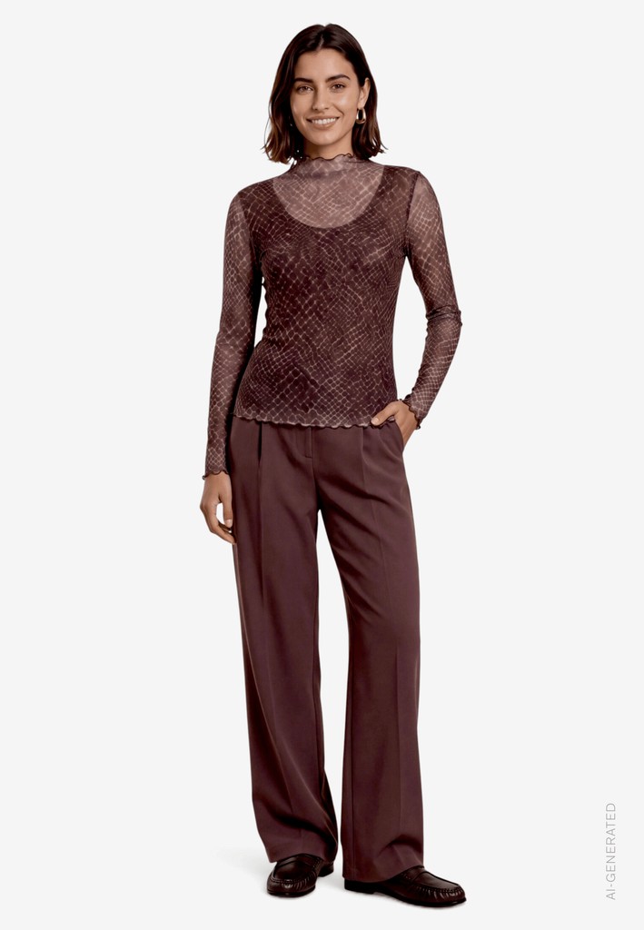 Mesh-Shirt mit Muster
