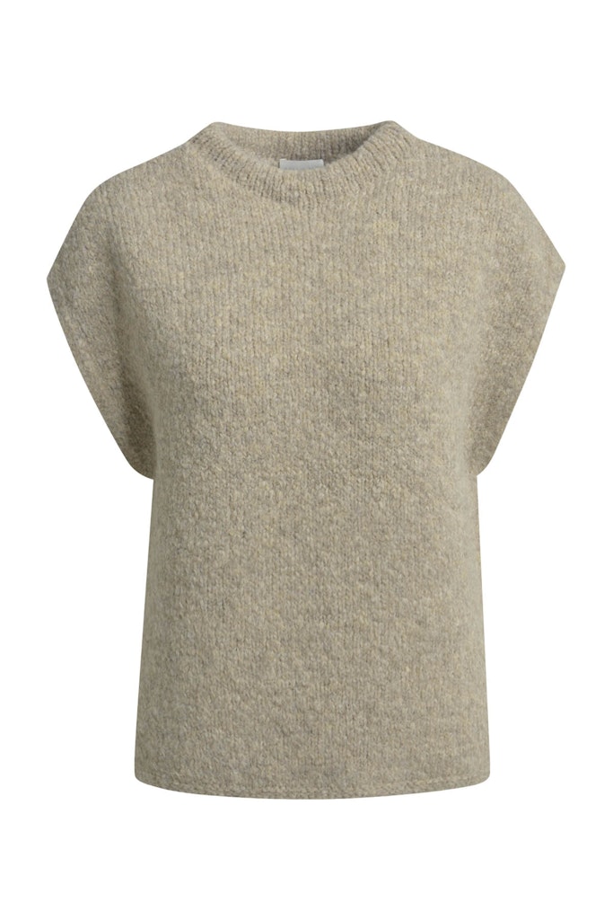 Sleeveless Pullunder with stand collar and loose fit Sleeveless Pullunder with stand collar and loose fit