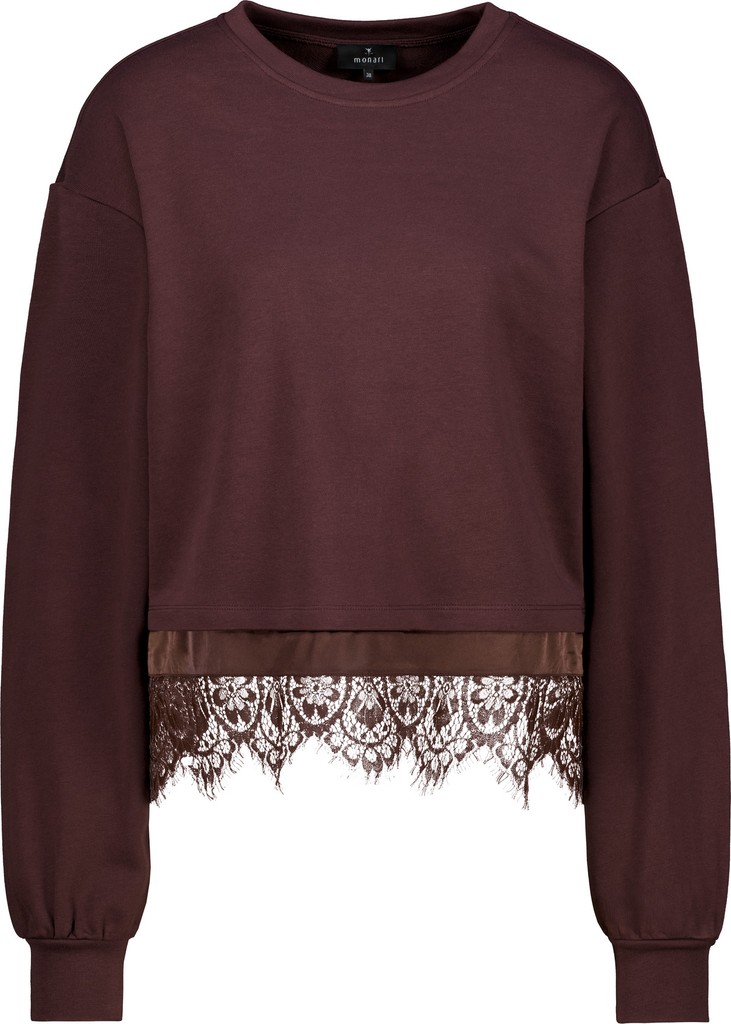 Sweatshirt mit Spitzenborte