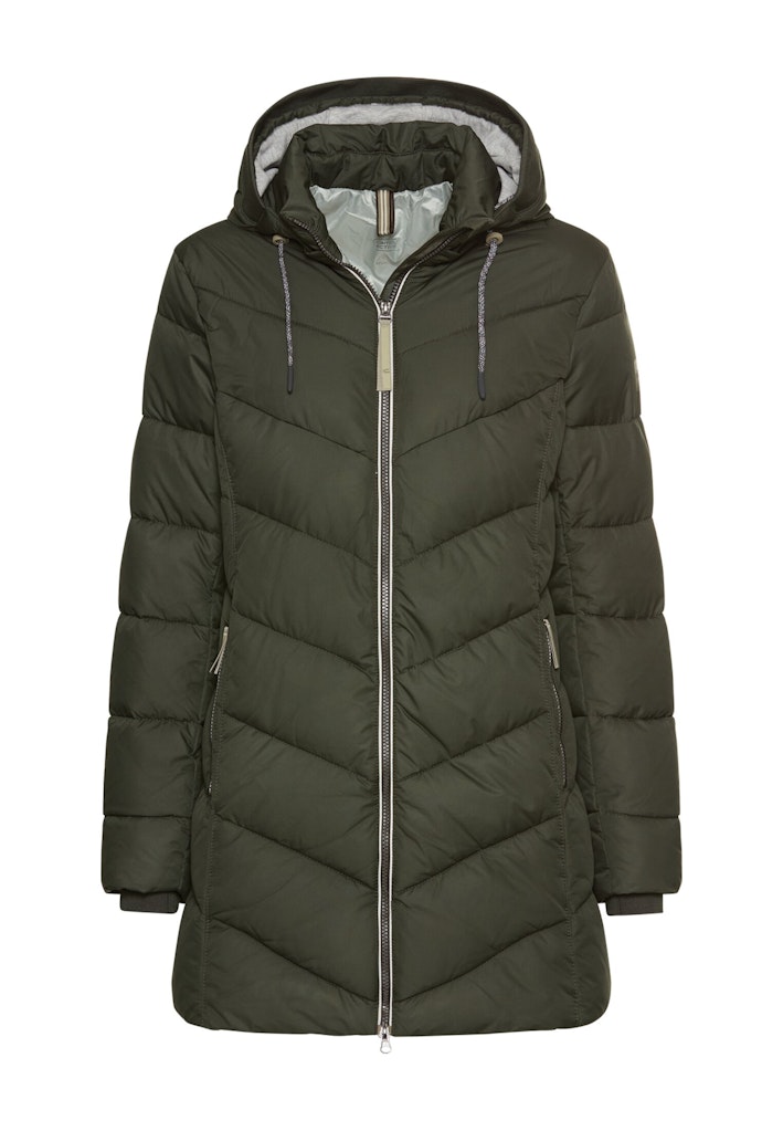 Wattierte Jacke mit abnehmbarer Kapuze