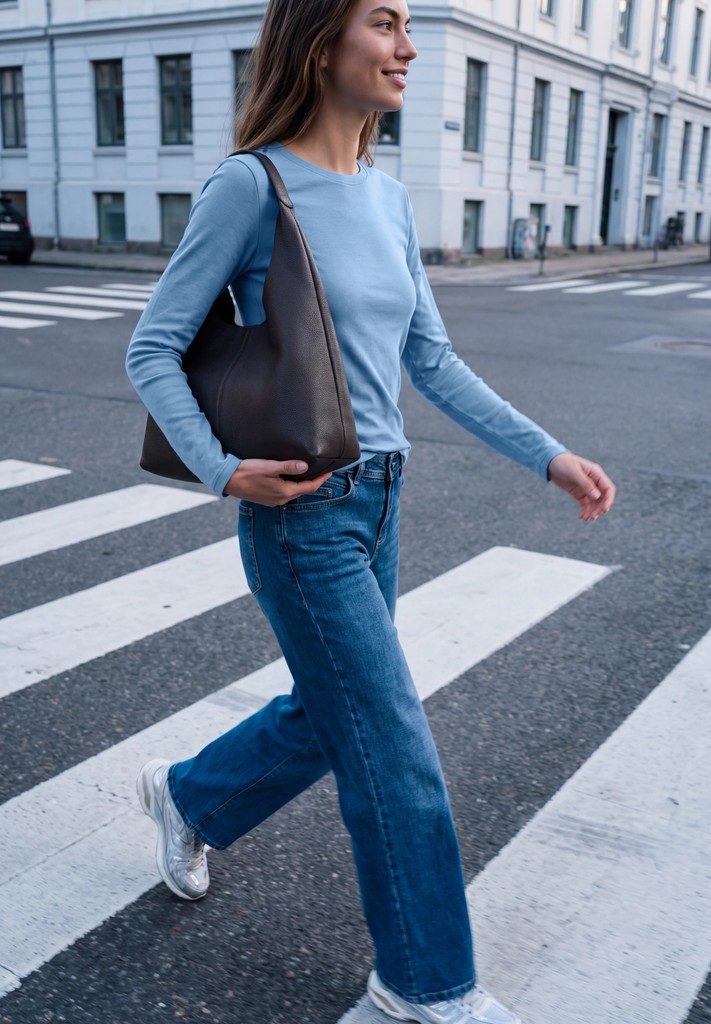 Basic Shirt in Unifarbe mit Rundhals