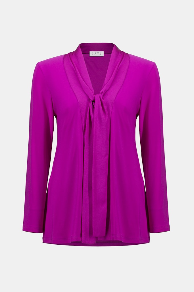 Gerade geschnittene Tunika aus feinem Jersey und Satin