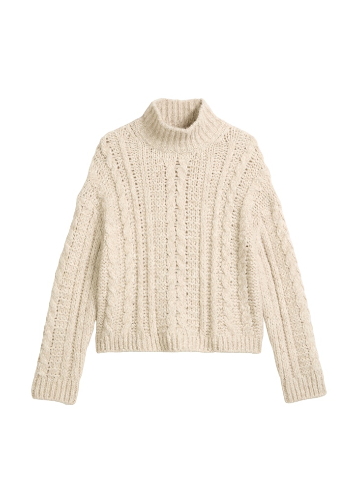 Zopfstrick-Pullover oversized