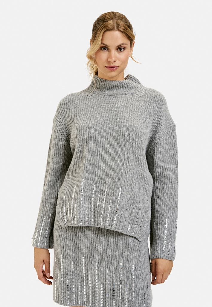 Sequins High Collar Pullover