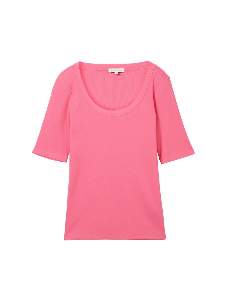 T-shirt rib wide crew neck