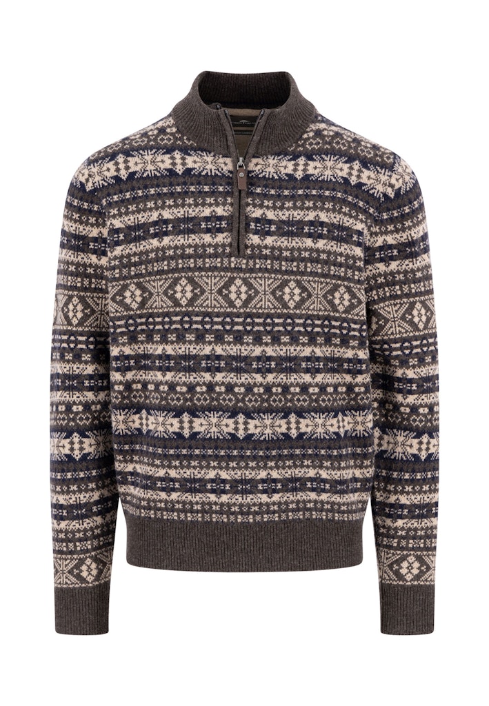 Zip Troyer, Jacquard, Lambswool*RWS