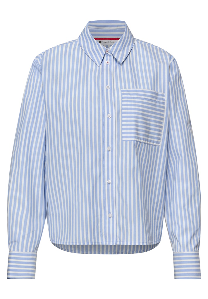 A346434-Striped shirtcollar blouse w b