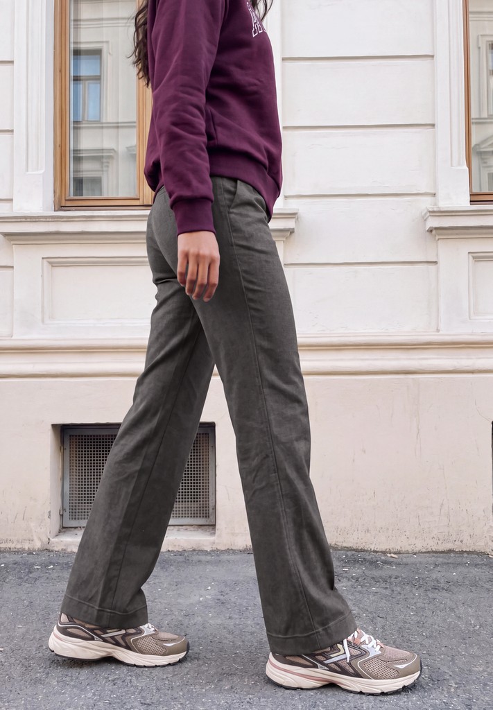 Mid Waist Wide Leg Hose im Casual Fit