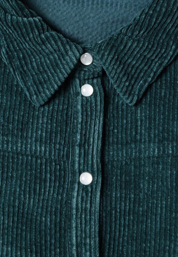 Knielanges Kleid aus Cord in Unifarbe