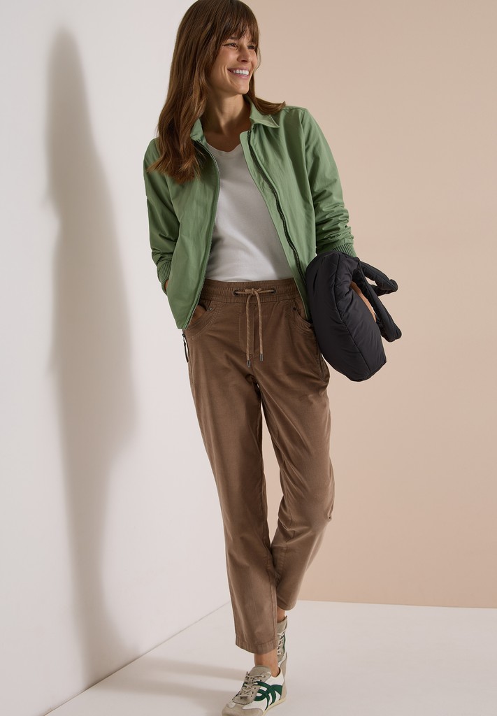 Mid Waist Slim Leg Hose im Casual Fit