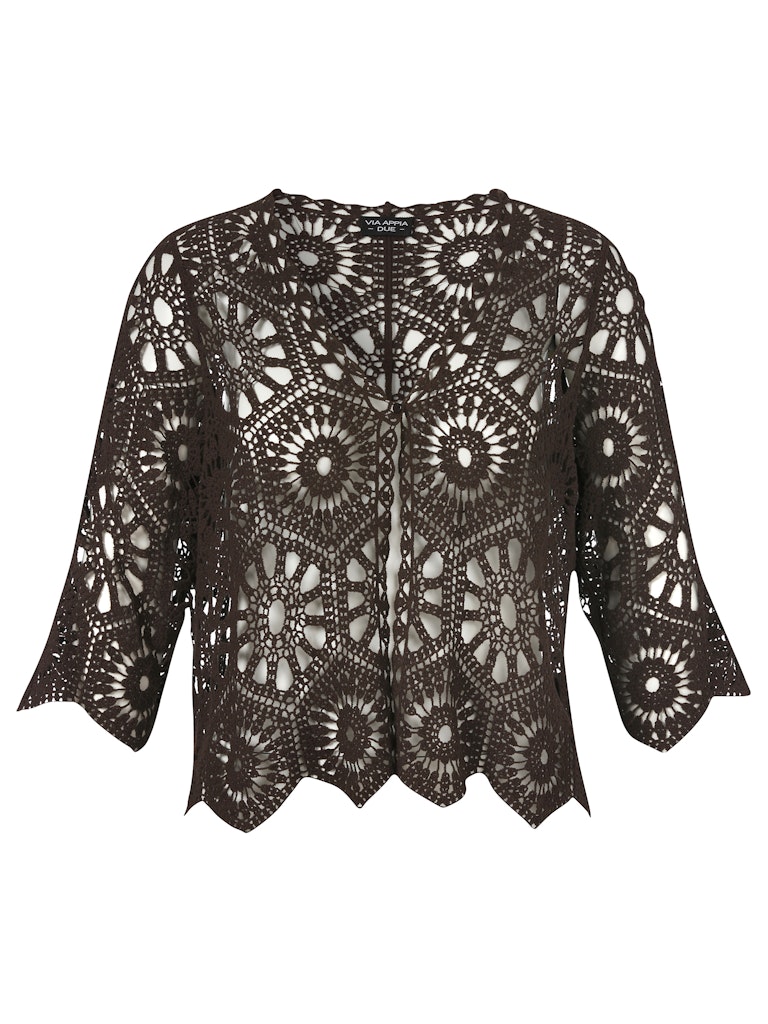 Jacke Rundhals 3/4 Arm  Ajour