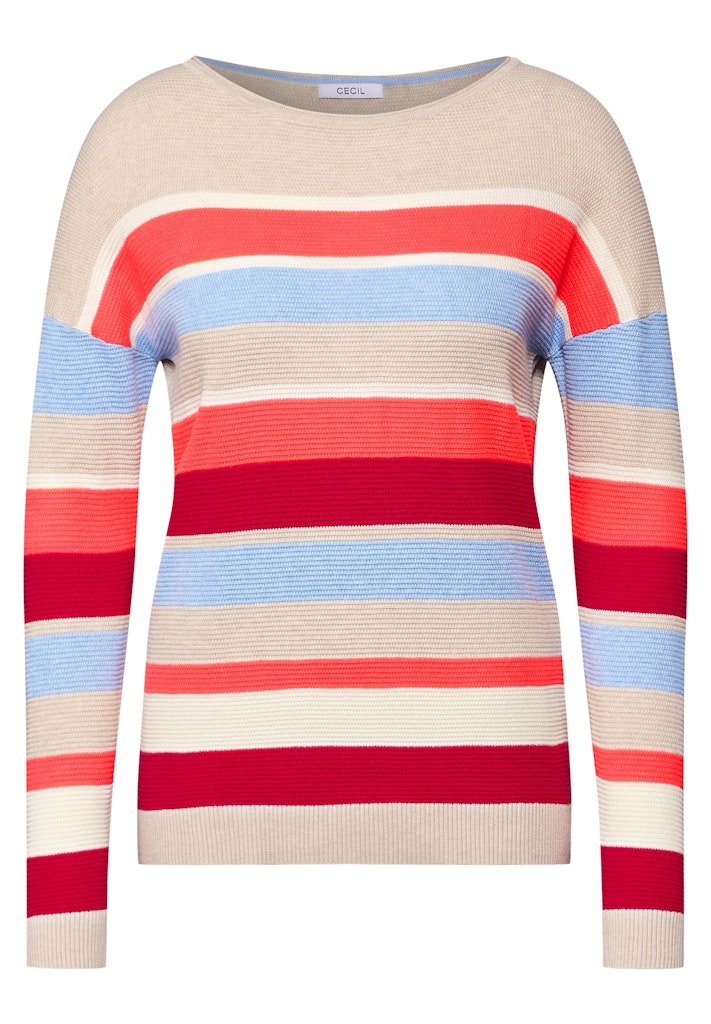 Gestreifter Strukturpullover Gestreifter Strukturpullover