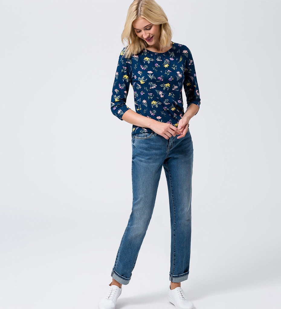 High-Waist Jeans Damen  mit Gürtel