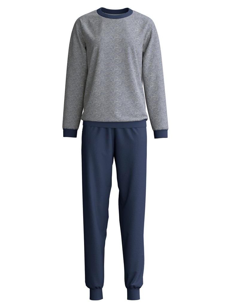 DAMEN Pyjama mit Bündchen
