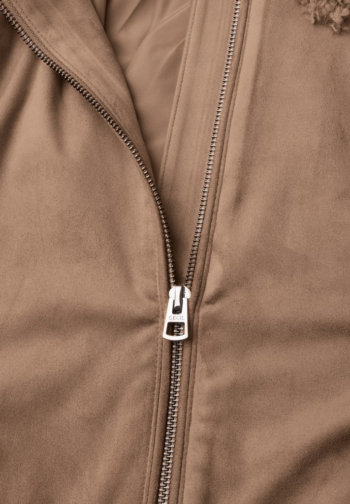 Velours Jacke mit Teddy-Kragen