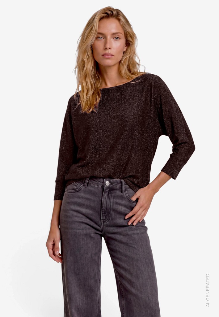 Damen Shirt 3/4 Arm mit Glitzer
