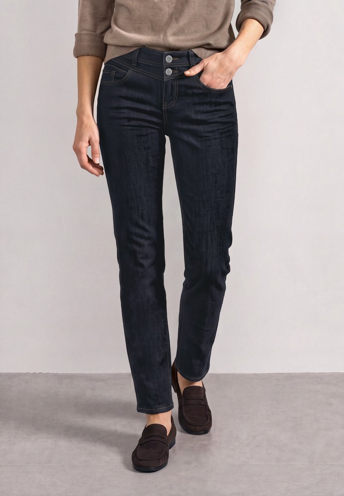 Mid Waist Slim Leg Jeans im Casual Fit