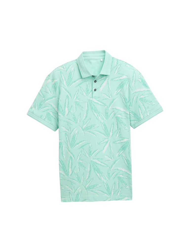Piqué Poloshirt mit Palmen-Print