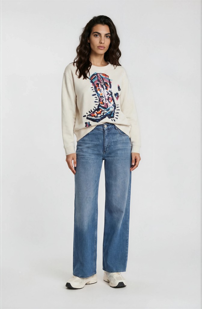round neck sweat shirt 1/1 sleeve