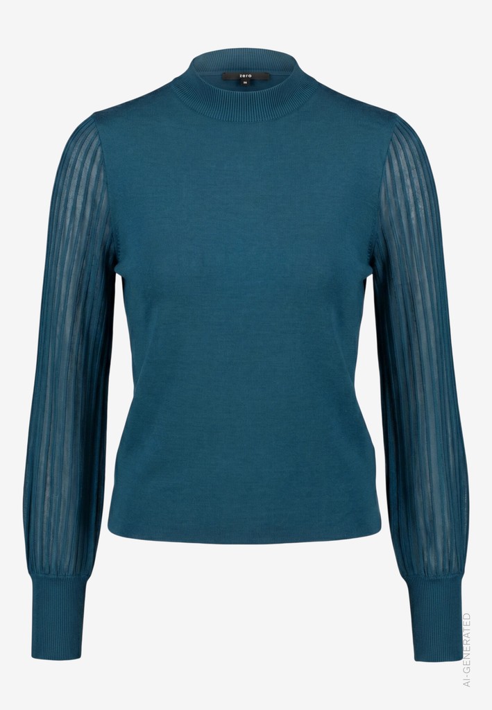 Damen Pullover  mit transparenten Ärmeln