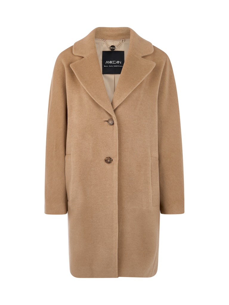 Weiter Mantel aus Alpaka-Woll-Mix