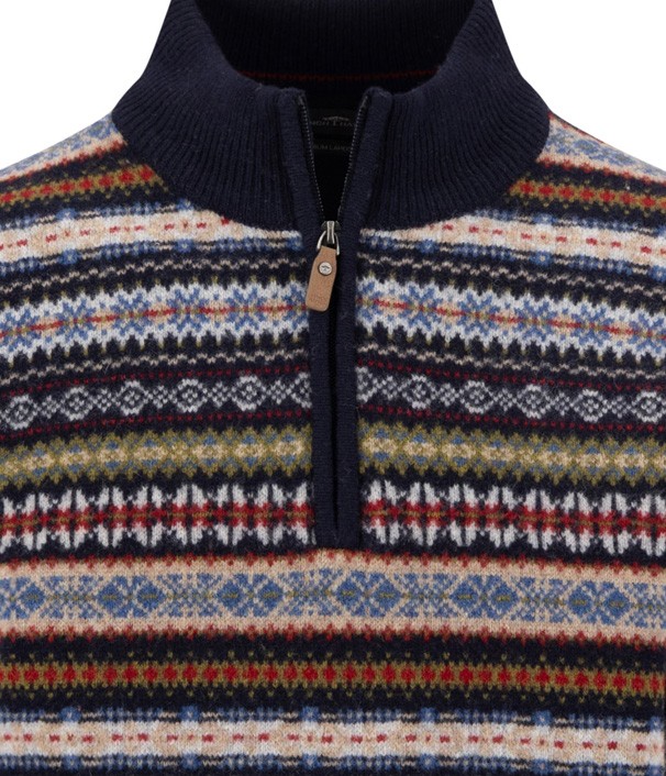 Zip Troyer, Jacquard, Lambswool*RWS
