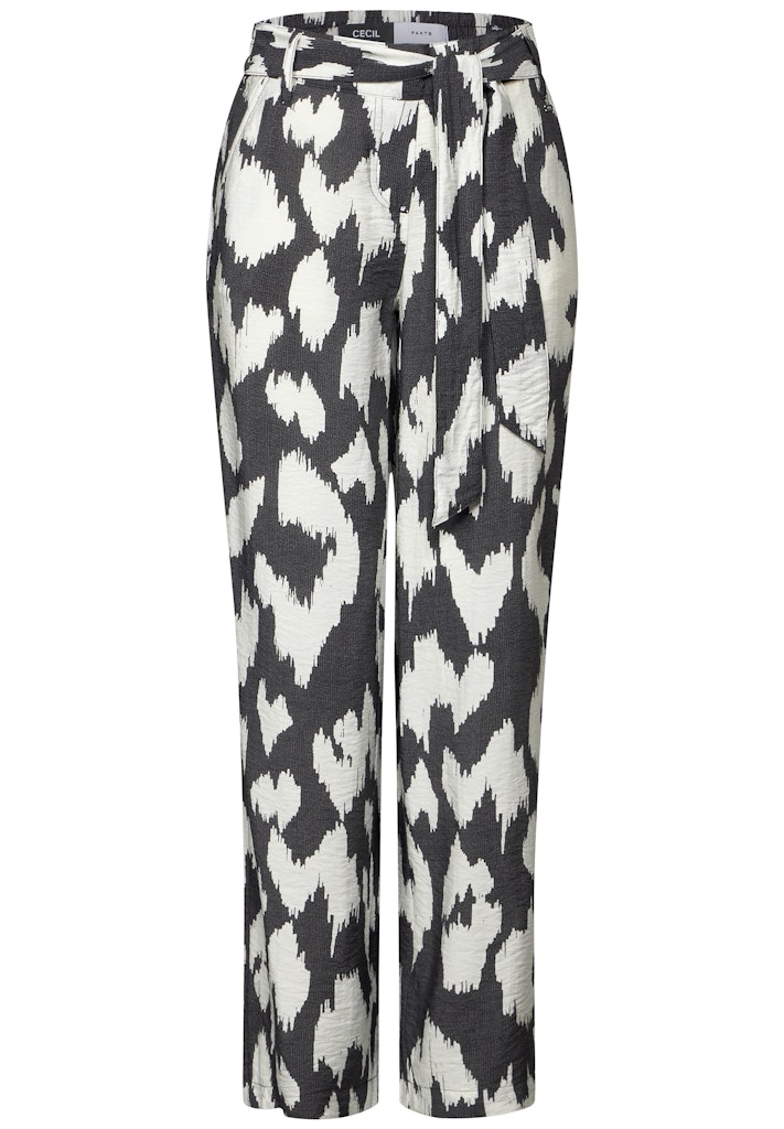 Gemusterte Wide Leg Hose