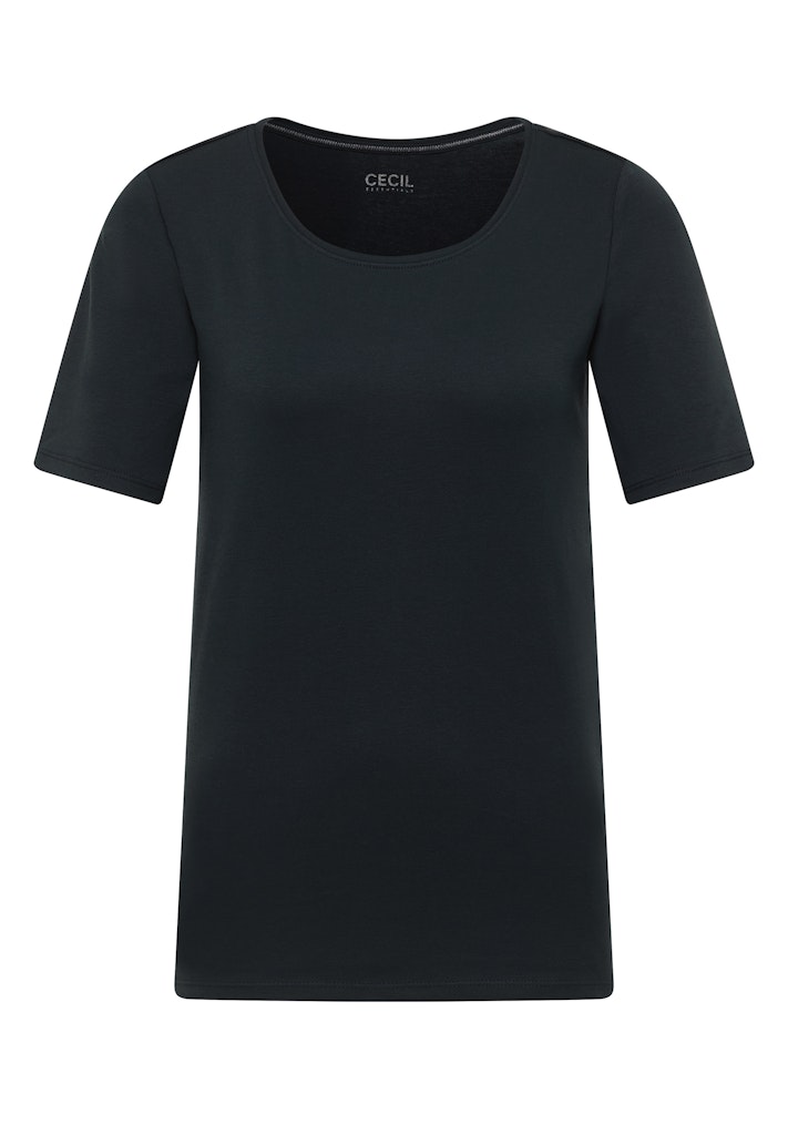Basic T-Shirt mit Rundhals in Unifarbe