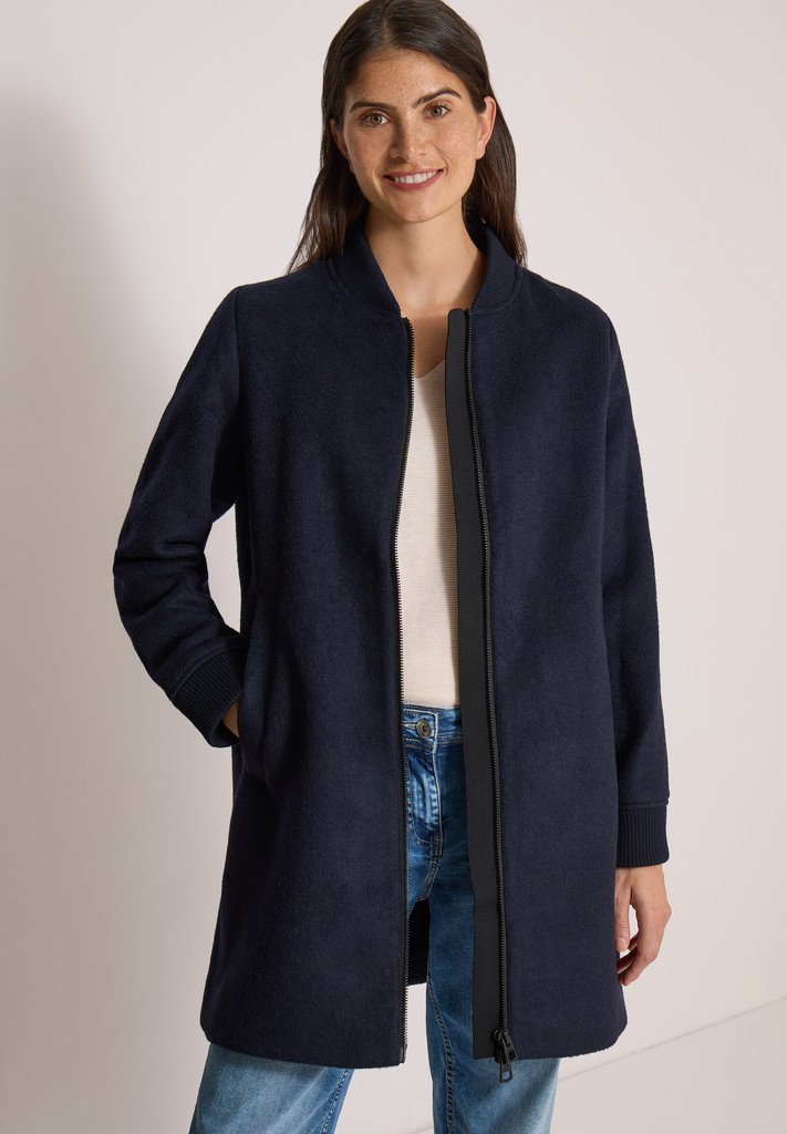 Langer Blouson mit Wollanteil