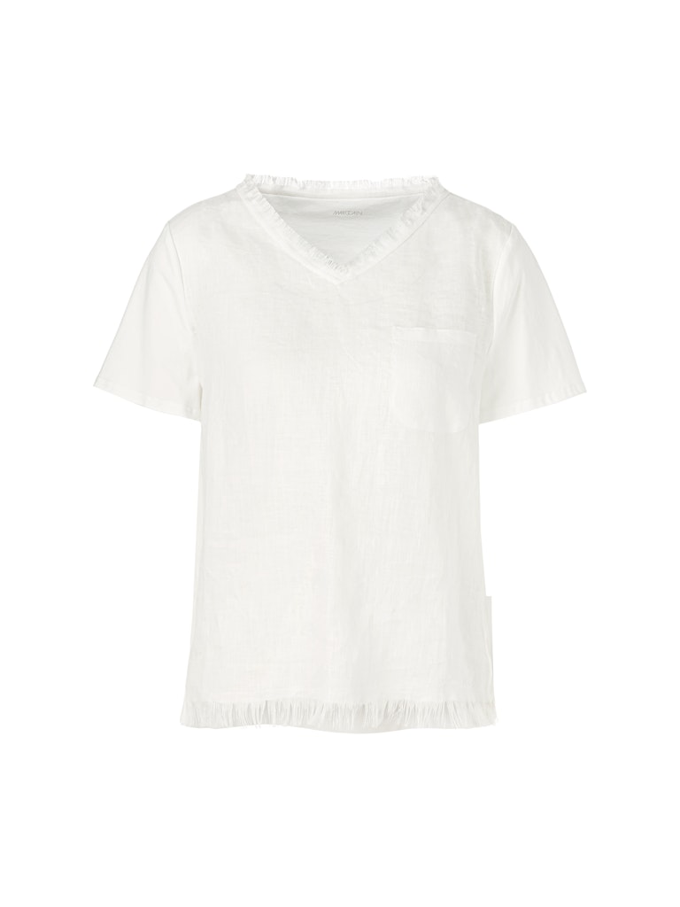 T-Shirt im Materialmix