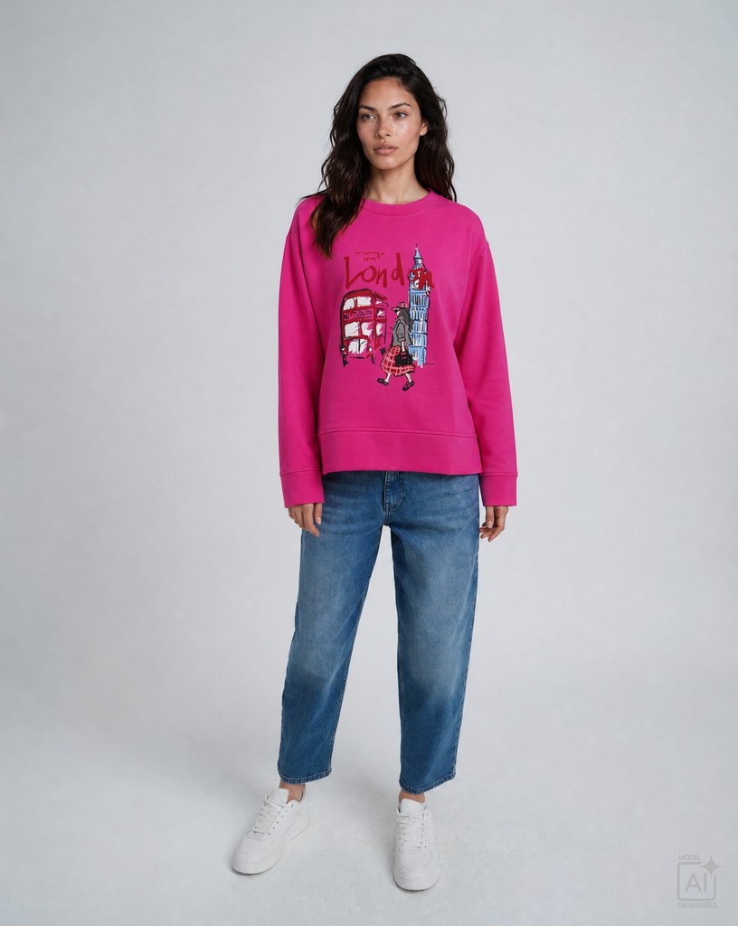 round neck sweat shirt 1/1 sleeve