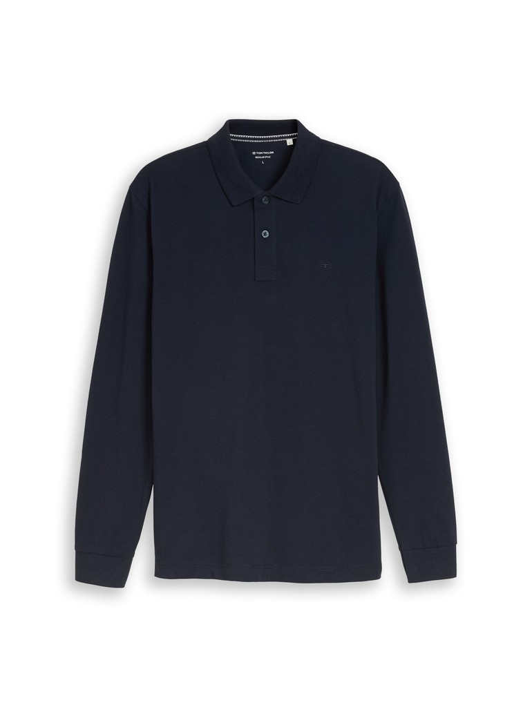 Langarm Piqué Poloshirt