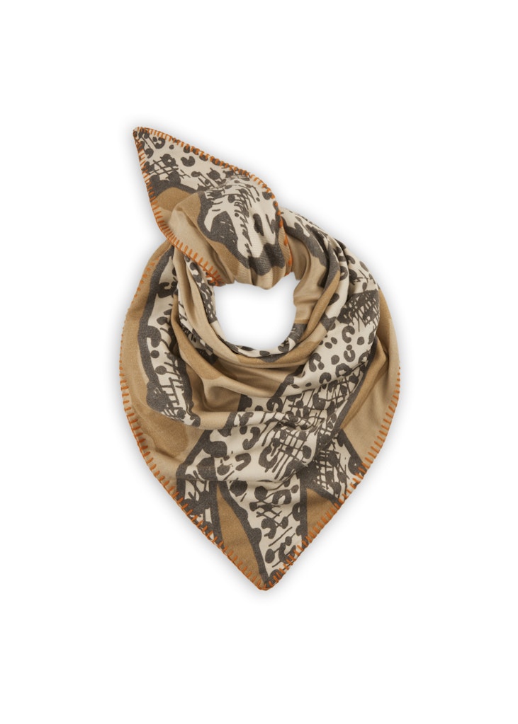 Kaschmirweiches Dreieckstuch mit Leopardendruck