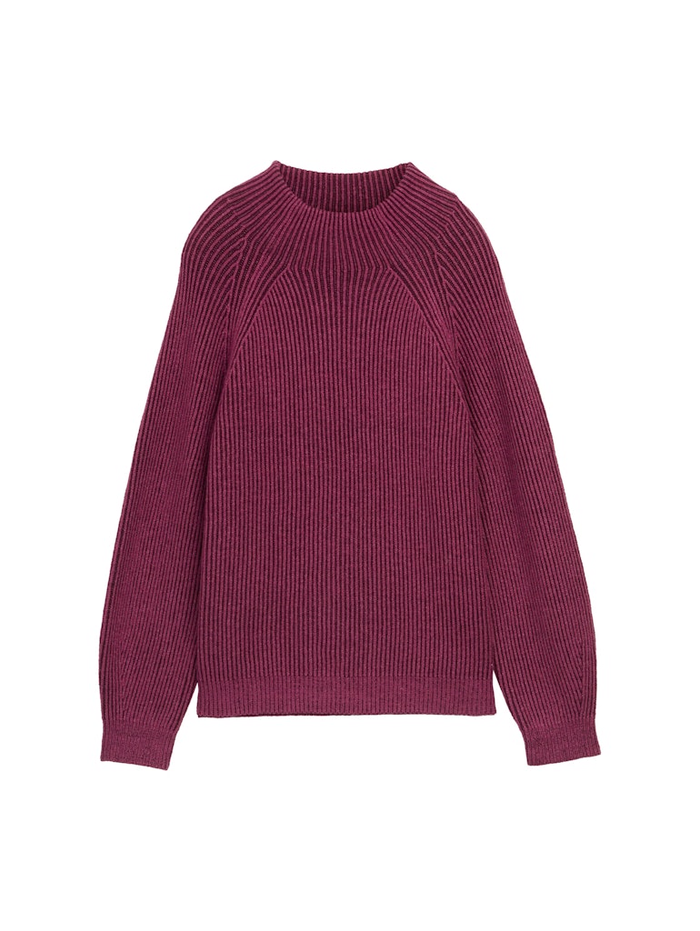 Loose Fit Strickpullover mit Stehkragen