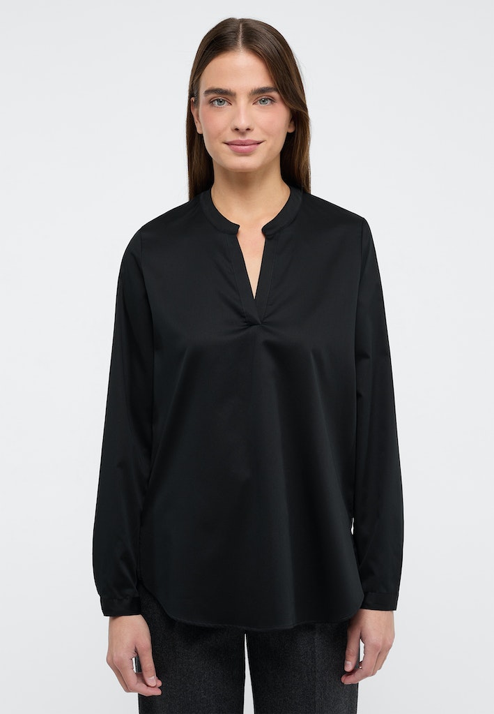 Satin Shirt Bluse Satingewebe Langarm