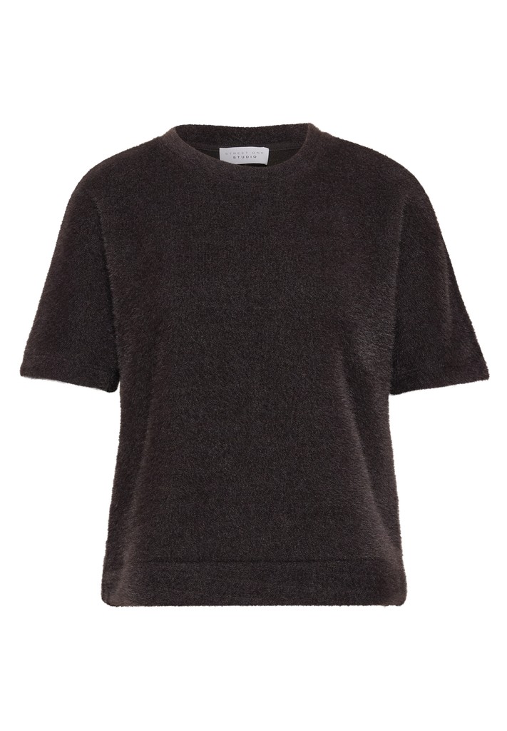 Kuscheliges T-Shirt in Strick-Optik