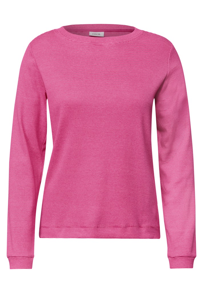 Langarm Shirt mit schmalem Streifenmuster