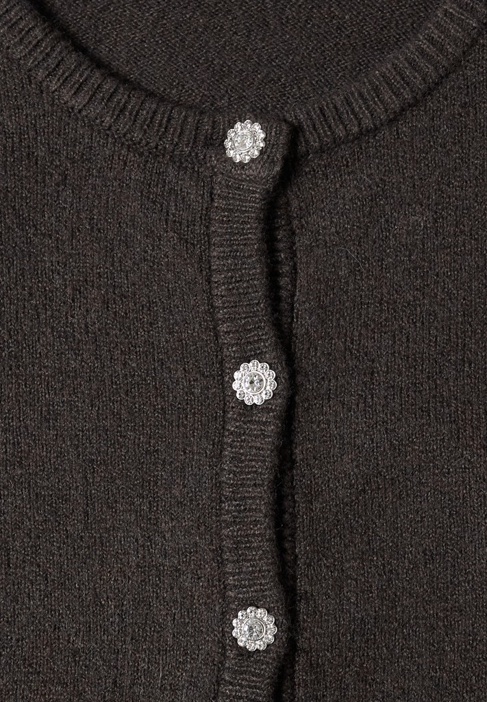 Langarm Cardigan mit Rundhals und Knöpfen