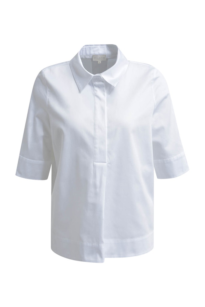 Blouse w collar + half placket, 1/2 sleeve Blouse w collar + half placket, 1/2 sleeve