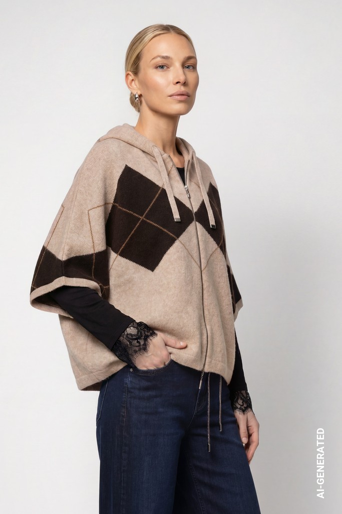 Strickjacke mit Karomuster