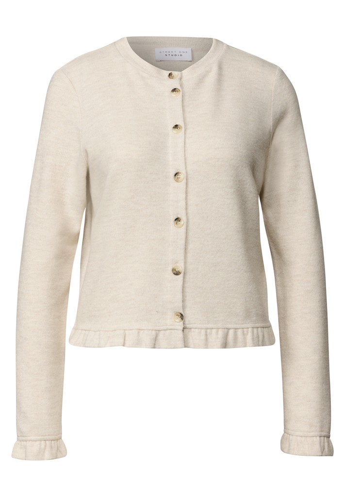Strick-Look Jacke mit Rüschendetails