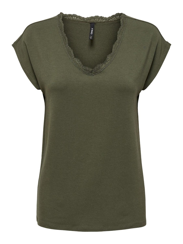 CARMOSTER S/S LACE V-NECK TOP JRS CARMOSTER S/S LACE V-NECK TOP JRS