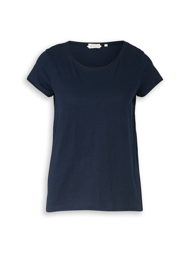 1050423-T-shirt slub jersey wide crew