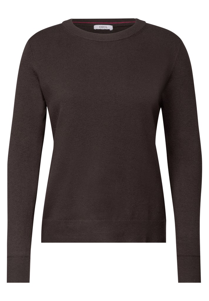 Pullover in Unifarbe mit Rundhals