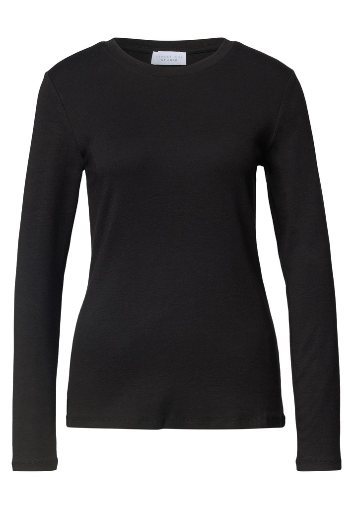 Basic Shirt in Unifarbe mit Rundhals