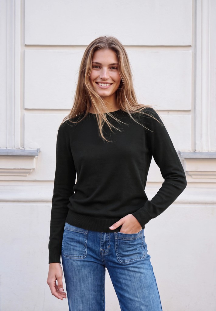 Pullover mit Raffung am Ärmel
