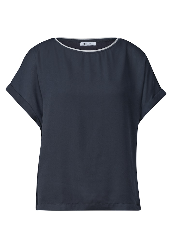 2-in-1 Shirt aus Chiffon mit Boat Neck